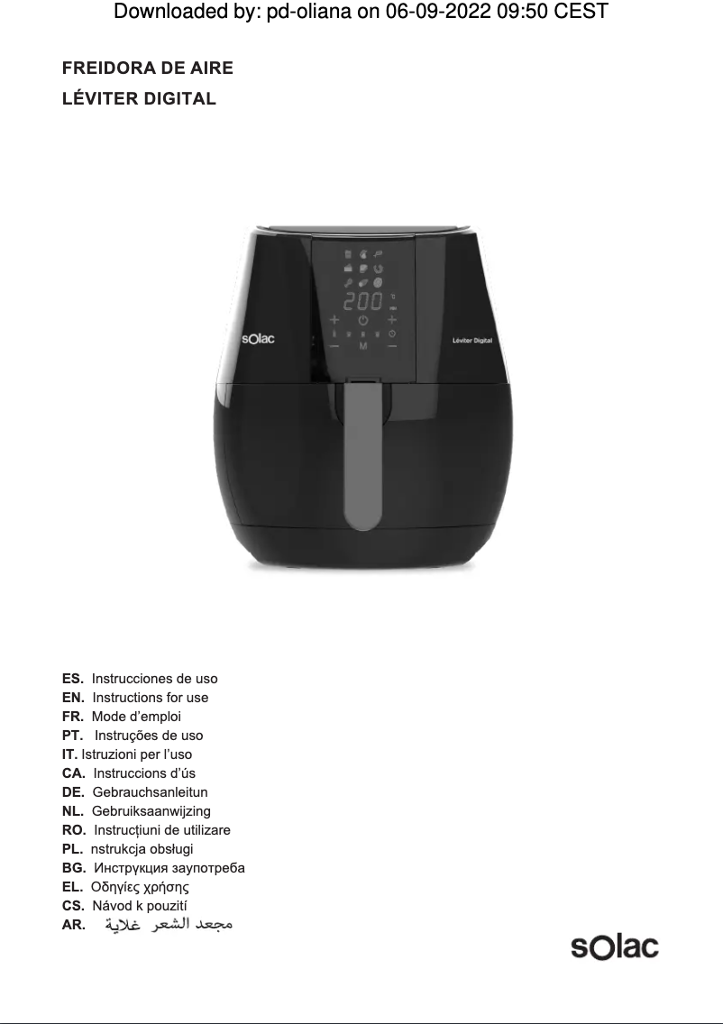 Image de la première page du manuel de l'appareil Digital FA1501