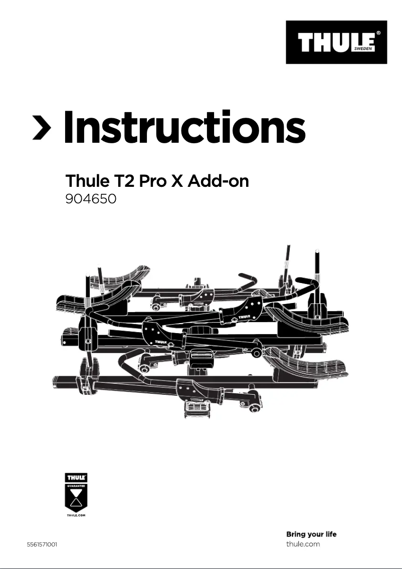 Page 1 de la notice Manuel utilisateur Thule T2 Pro X 2 Bike Add-On