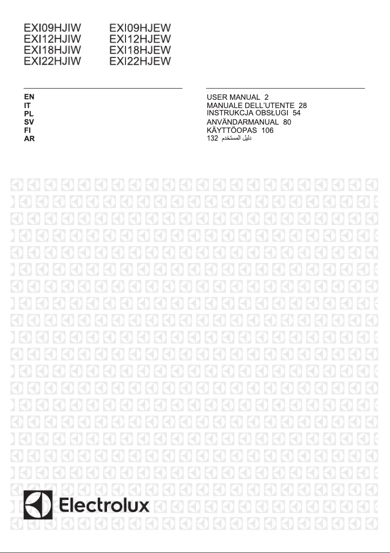 Page 1 de la notice Manuel utilisateur Electrolux EXI09HJEWE
