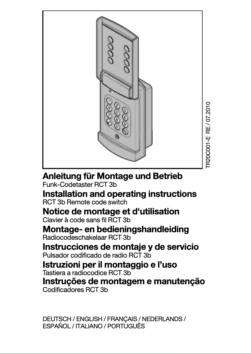 Page 1 de la notice Manuel utilisateur Hormann EcoStar