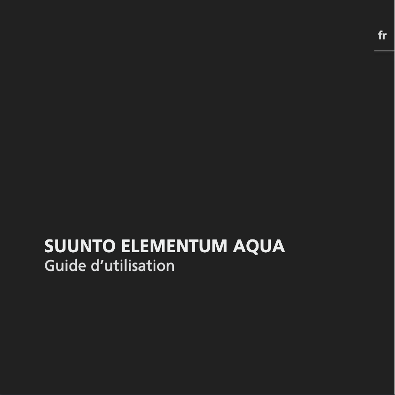 Imagen de la primera página del manual del dispositivo Elementum Aqua
