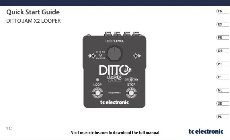 Image de la première page du manuel de l'appareil Ditto Jam X2 Looper