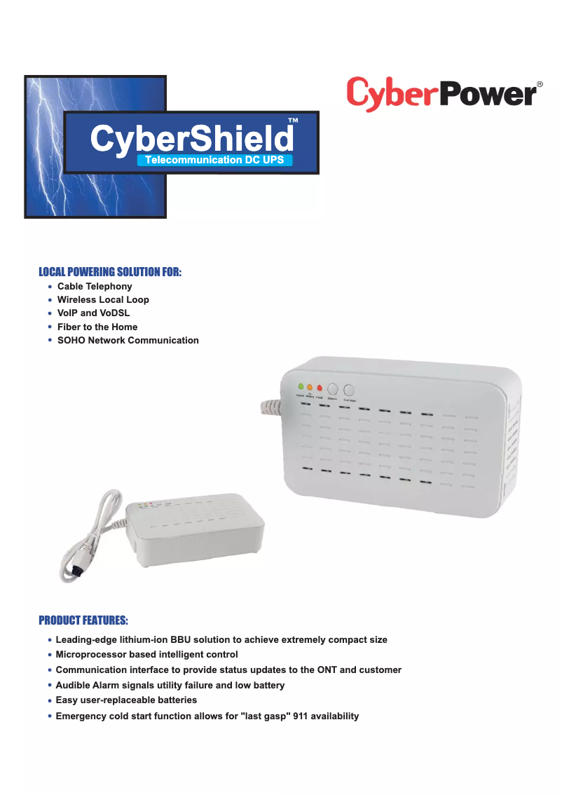 Página 1 del manual Manual de usuario CyberPower CPLI72D48V