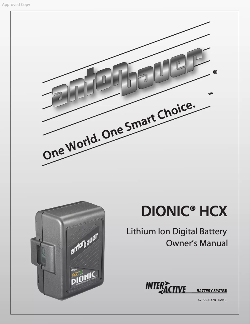 Image de la première page du manuel de l'appareil DIONIC HCX