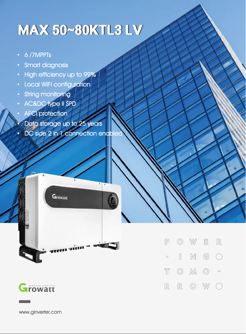 Page n°1 - Fiche technique Growatt MAX 50KTL3 LV