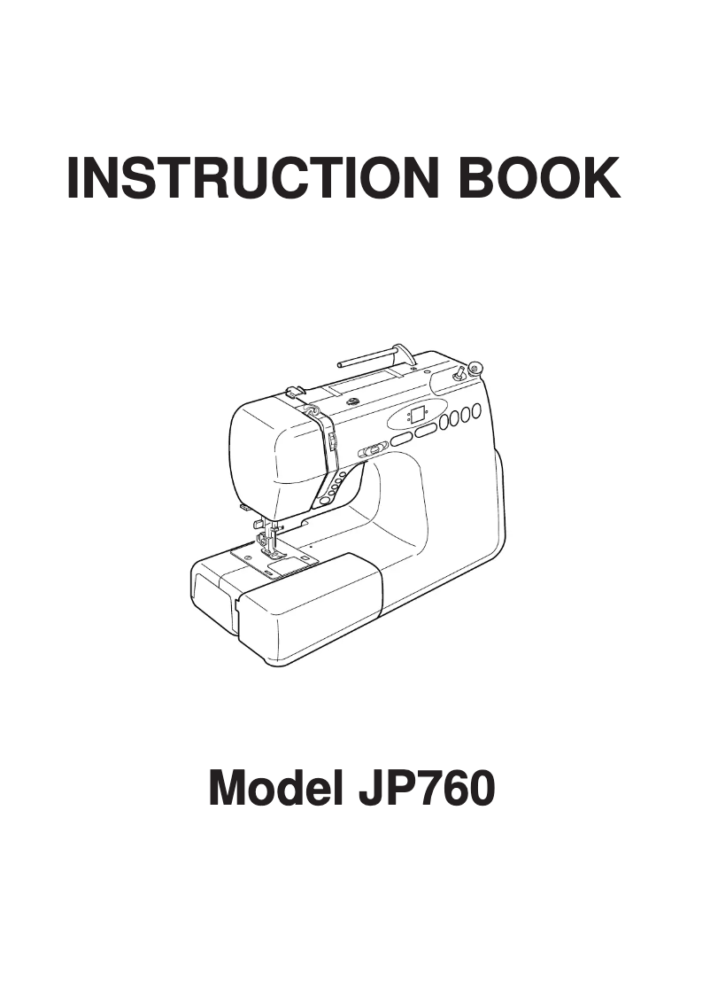 Page n°1 - Manuel utilisateur Janome JP760