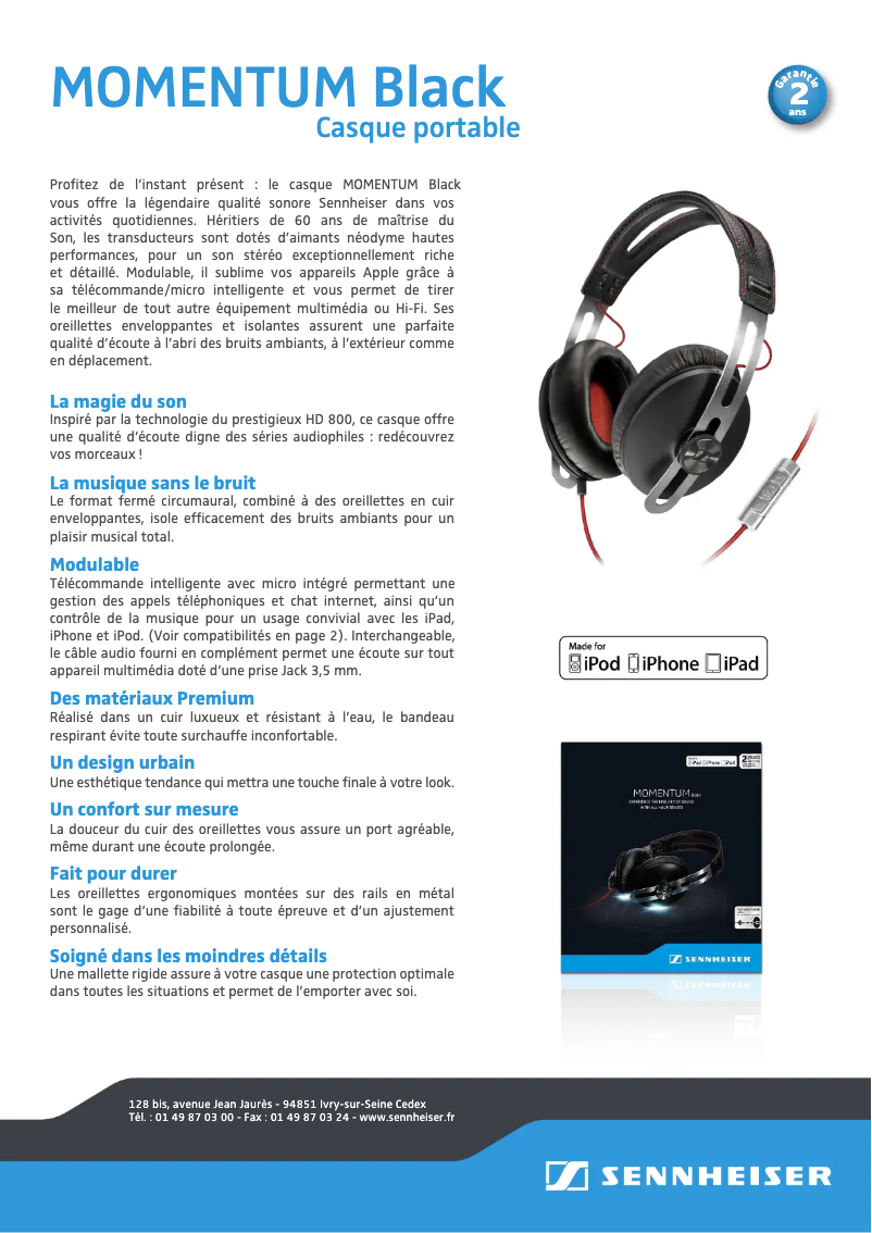 Image de la première page du manuel de l'appareil Momentum