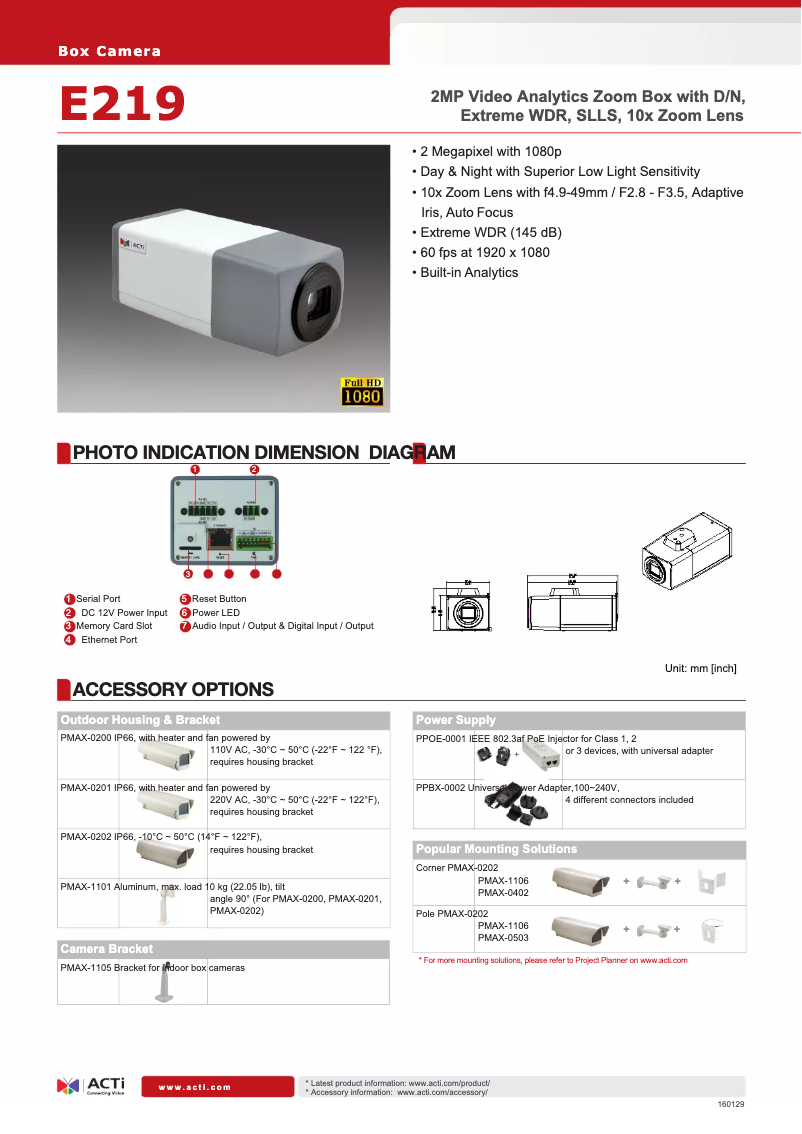 Page n°1 - Brochure ACTi E219