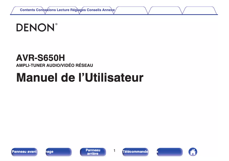 Page n°1 - Manuel utilisateur Denon AVR-S650H