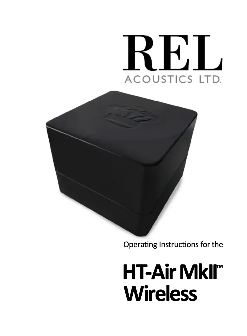 Page n°1 - Manuel utilisateur REL Acoustics HT-Air MKII Wireless