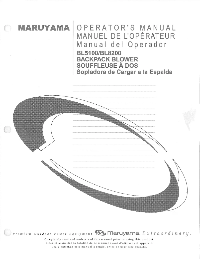 Image de la première page du manuel de l'appareil BL8200