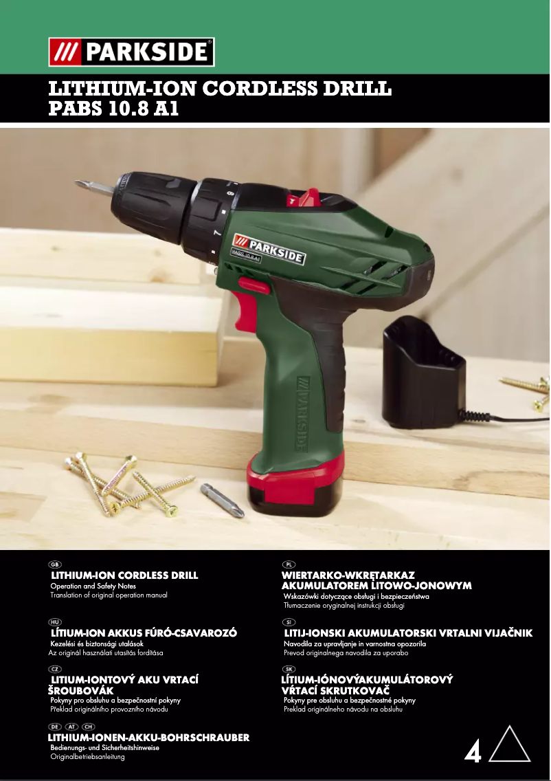 Page 1 de la notice Manuel utilisateur Parkside PABS 10.8 A1