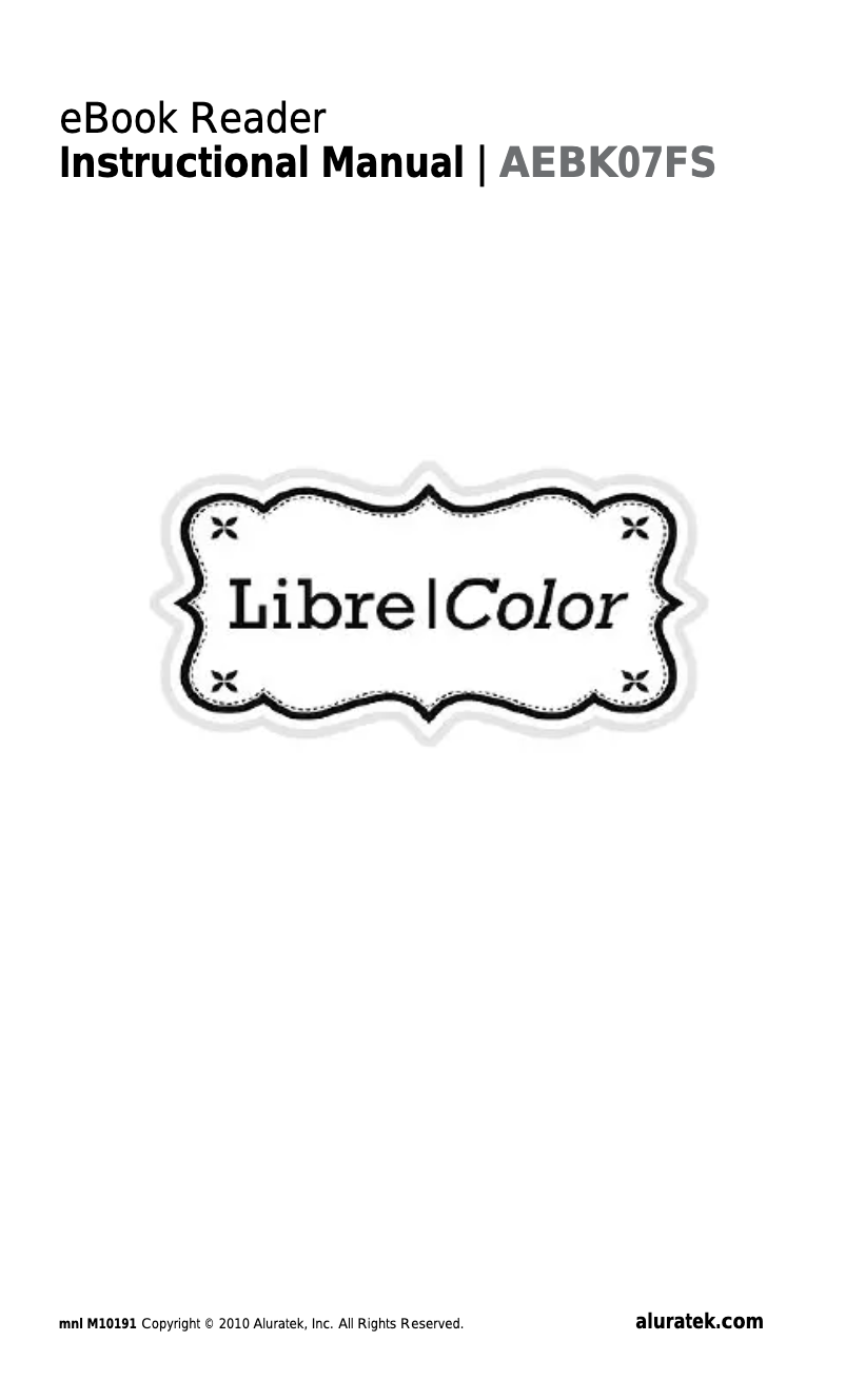 Image de la première page du manuel de l'appareil Libre-Color AEBK07FS