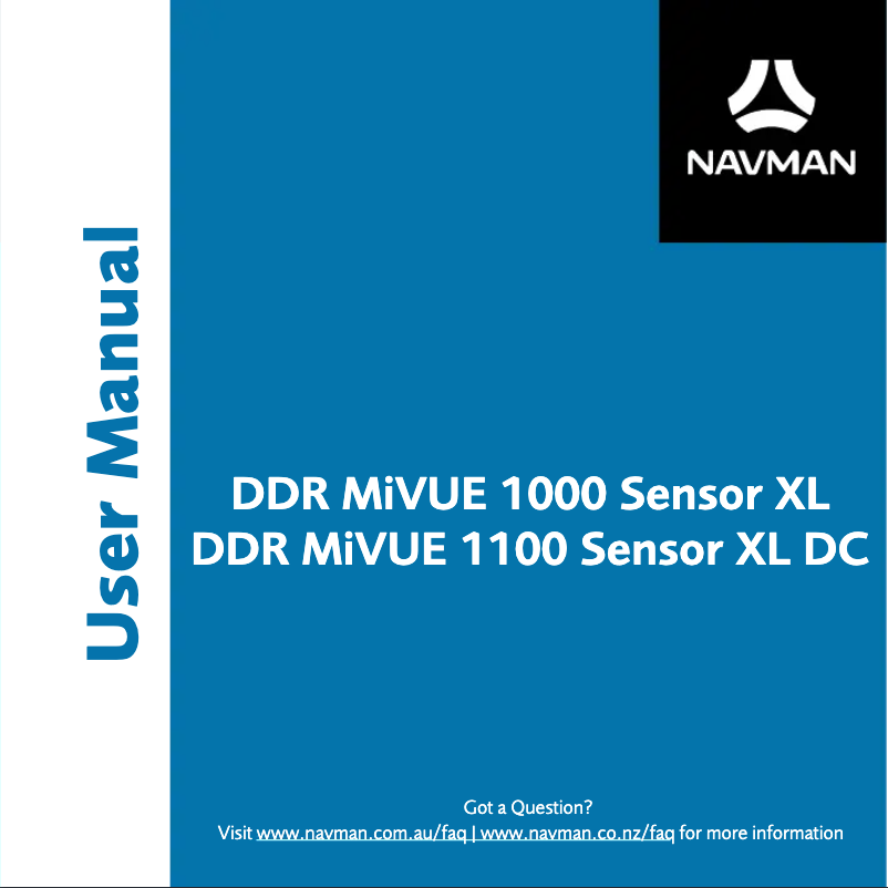 Page 1 de la notice Manuel utilisateur Navman MiVue 1100 Sensor XL DC
