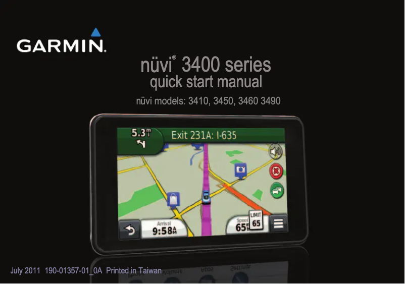 Image de la première page du manuel de l'appareil nüvi 3400