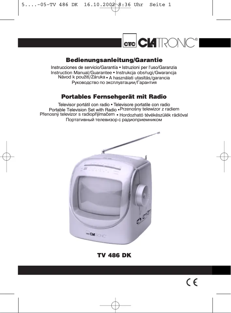 Page 1 de la notice Manuel utilisateur Clatronic TV 486