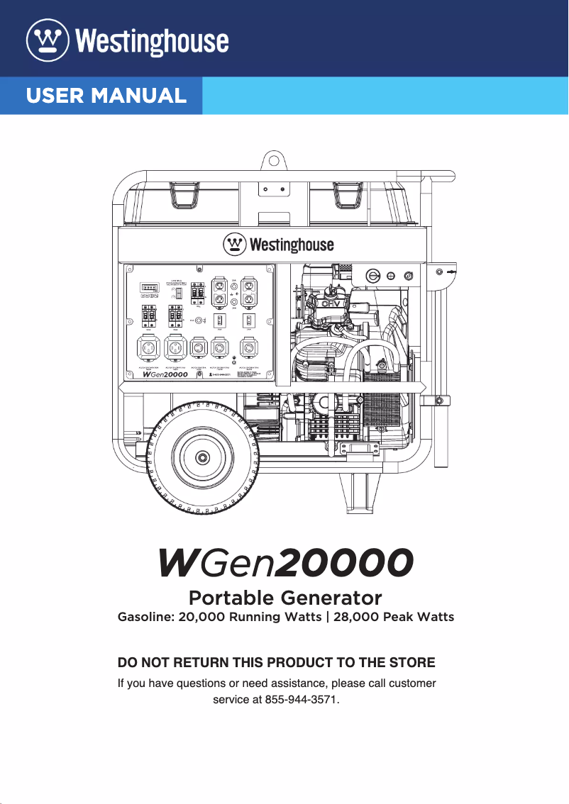 Image de la première page du manuel de l'appareil WGen20000