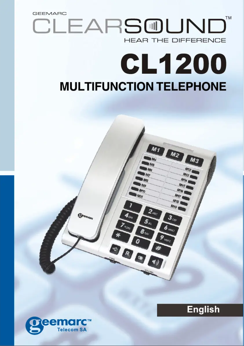 Page n°1 - Manuel utilisateur Geemarc CL1200