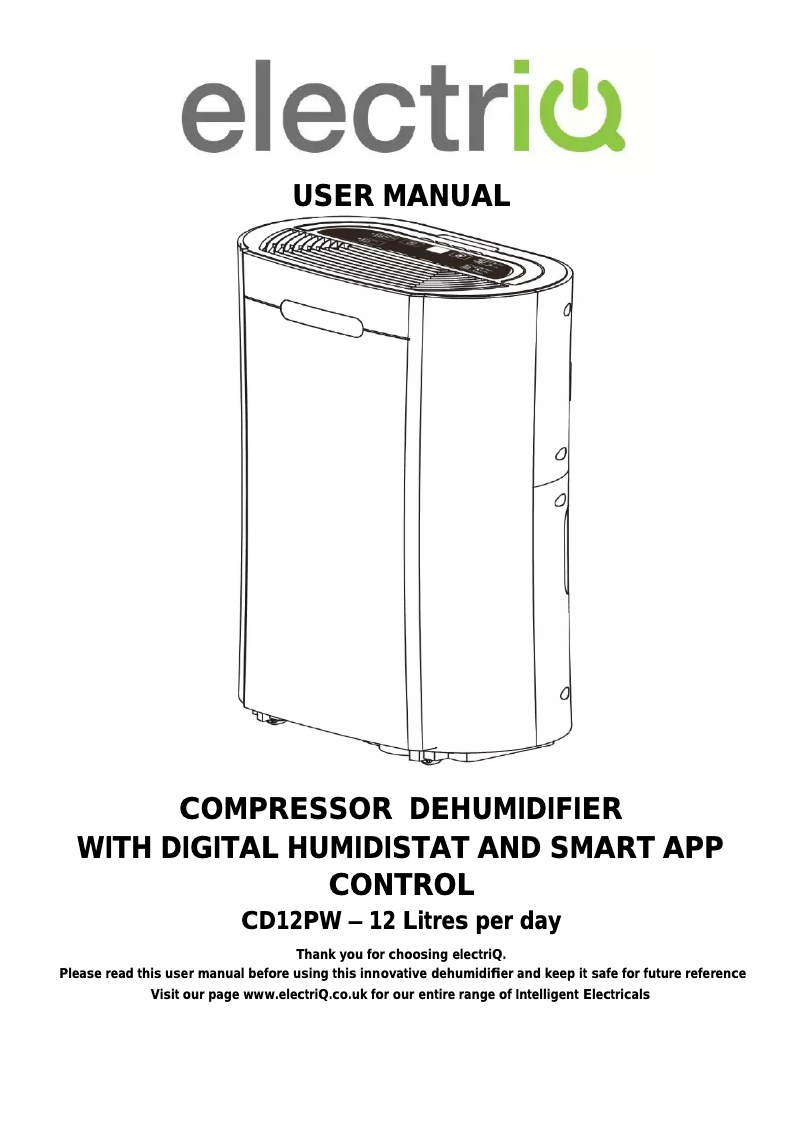 Page 1 de la notice Manuel utilisateur ElectriQ CD12PW