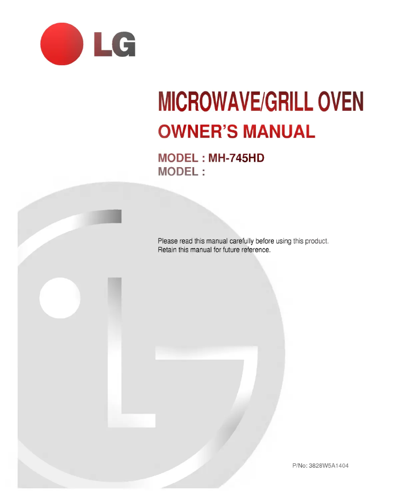 Page n°1 - Manuel utilisateur LG MH-745HD