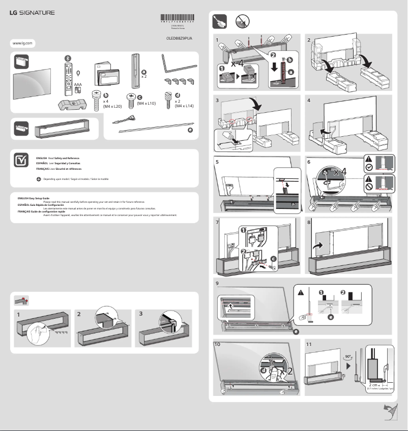 Imagen de la primera página del manual del dispositivo OLED88Z9PUA