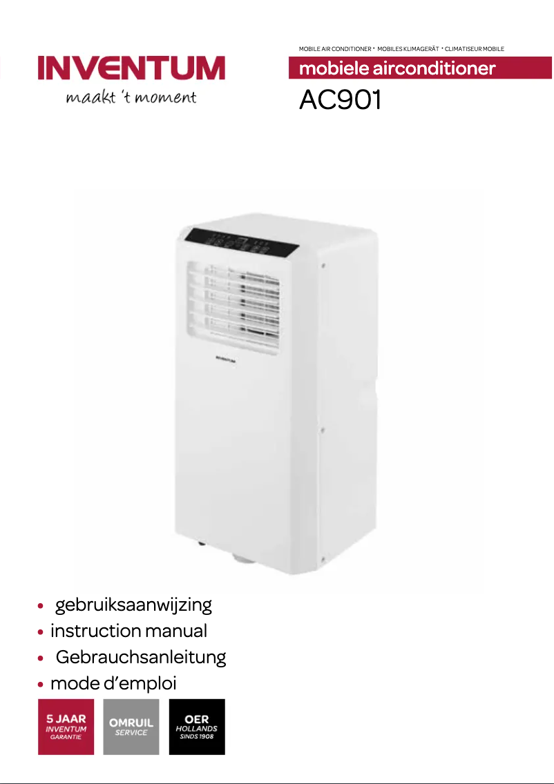Page 1 de la notice Manuel utilisateur Inventum AC901