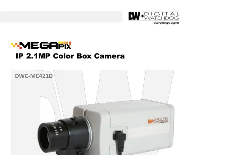 Image de la première page du manuel de l'appareil MegaPix DWC-MC421D