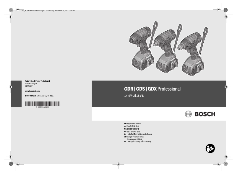 Image de la première page du manuel de l'appareil GDR 14,4 V-LI