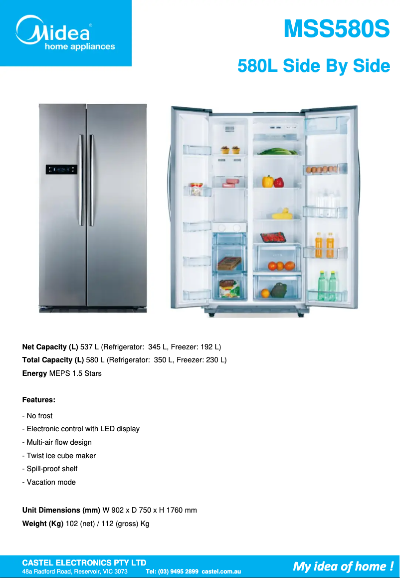 Image de la première page du manuel de l'appareil MSS580S