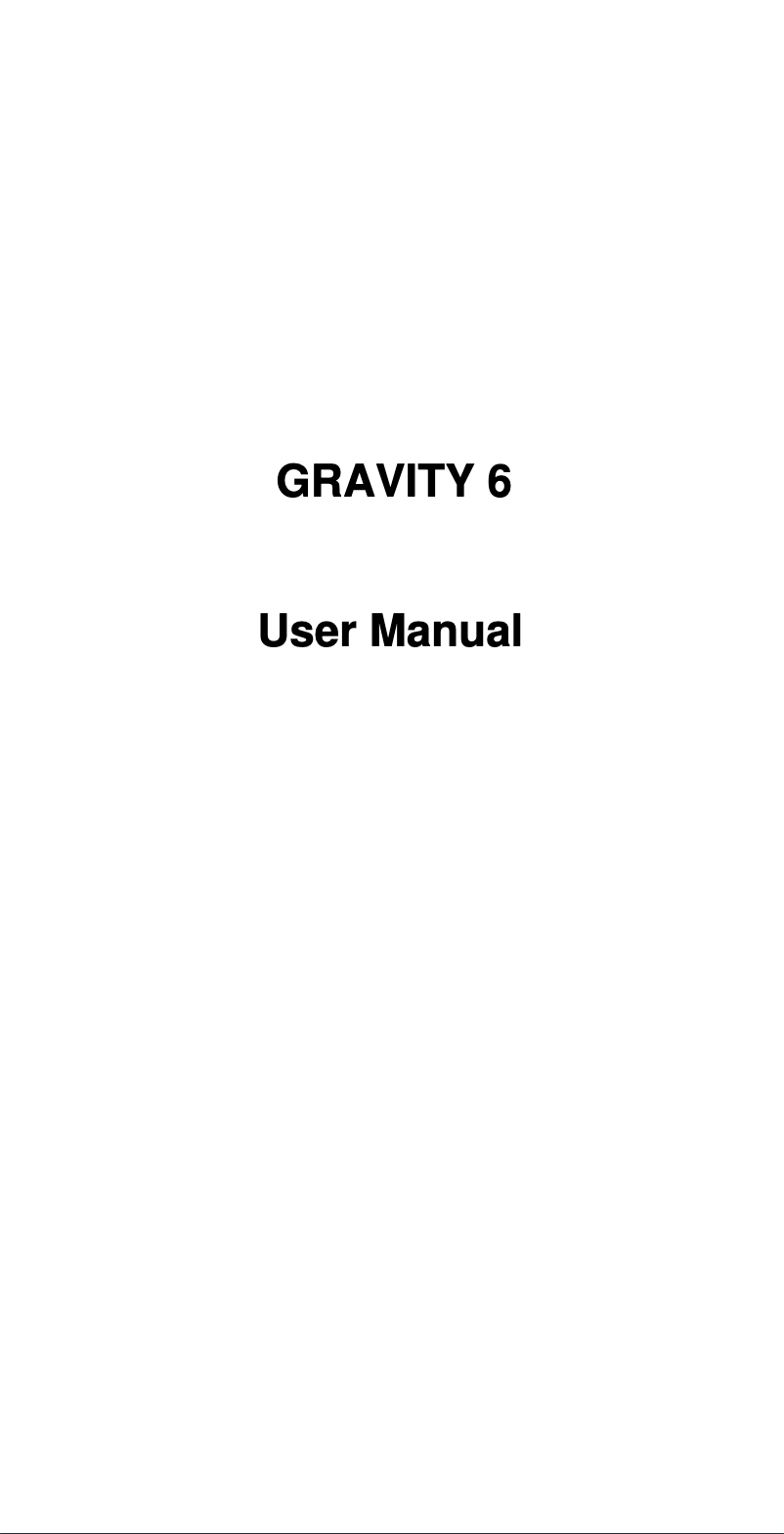 Image de la première page du manuel de l'appareil Gravity 6