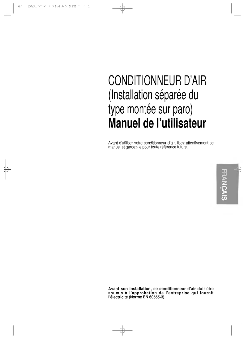 Image de la première page du manuel de l'appareil LS-J0961HL