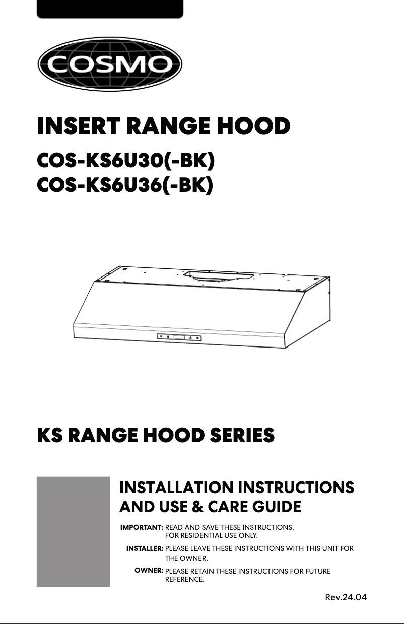 Page 1 de la notice Manuel utilisateur Cosmo COS-KS6U30-BK