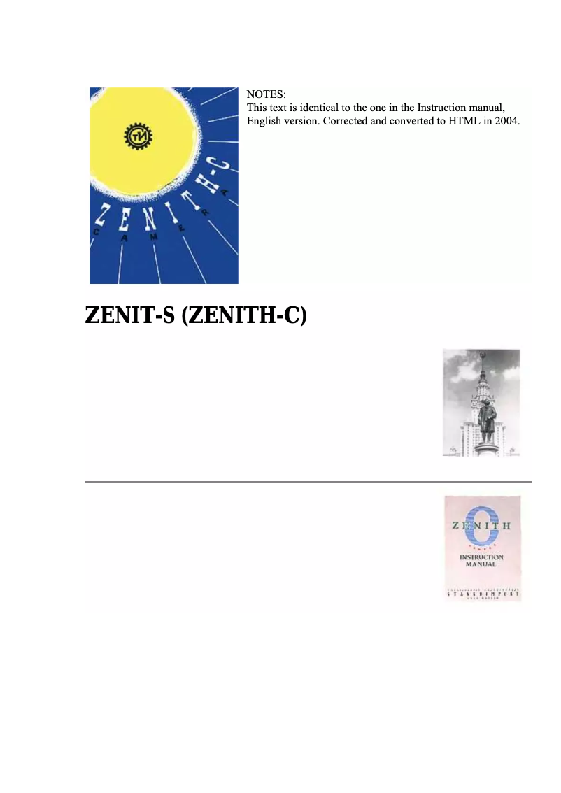Page n°1 - Manuel utilisateur Zenit S