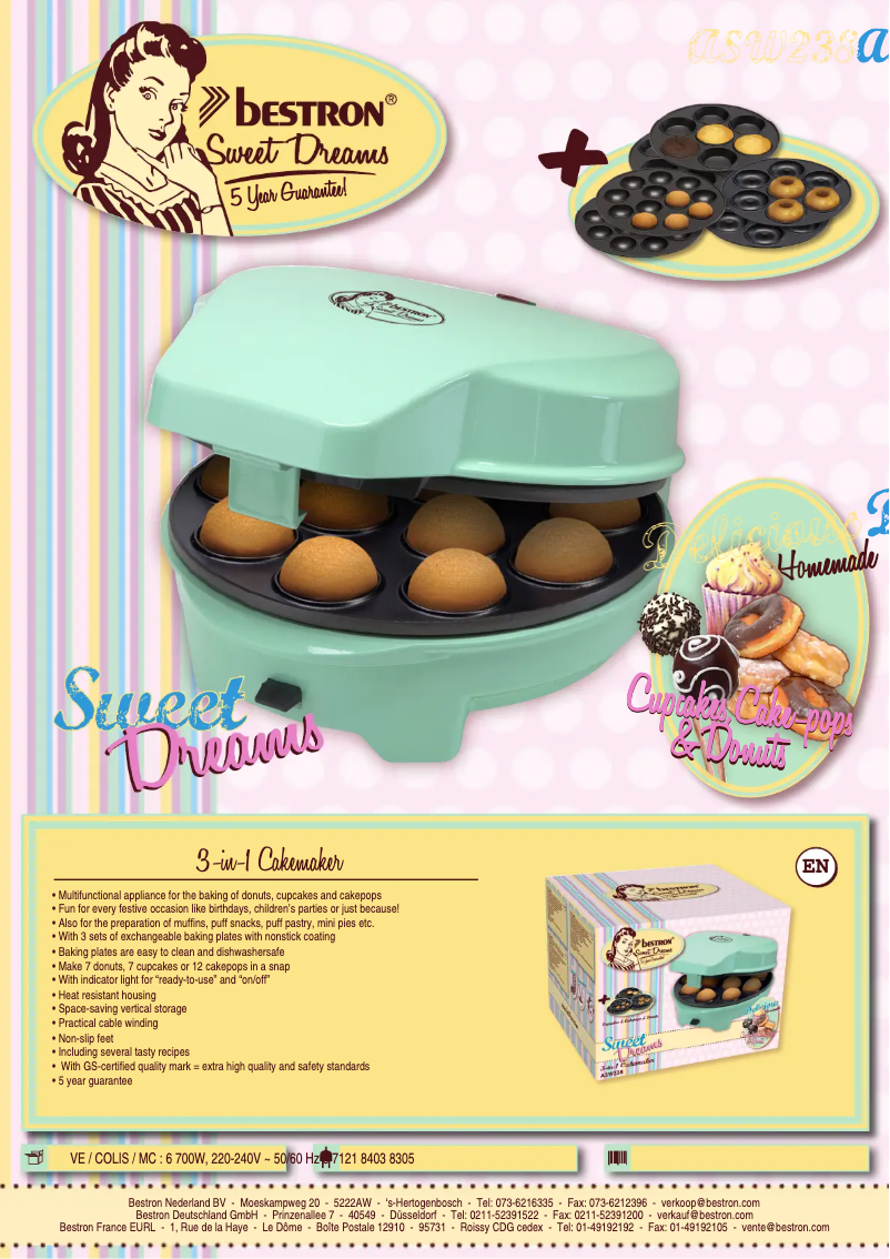 Page n°1 - Fiche technique Bestron ASW238