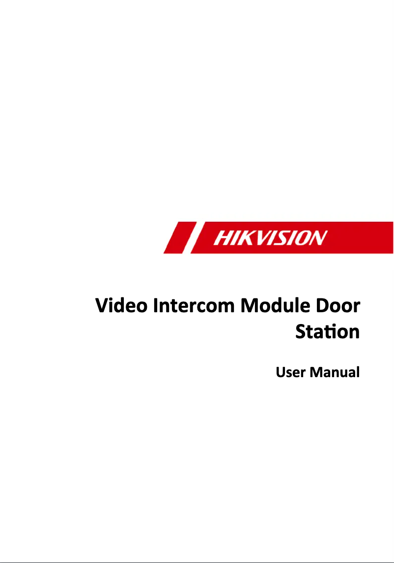 Página 1 del manual Manual de usuario Hikvision DS-KD-TDM