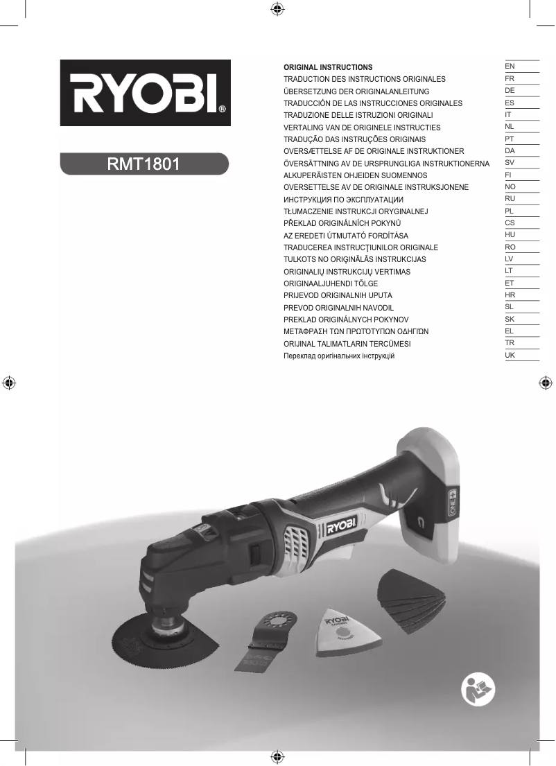 Page n°1 - Manuel utilisateur RYOBI One+ RMT1801M