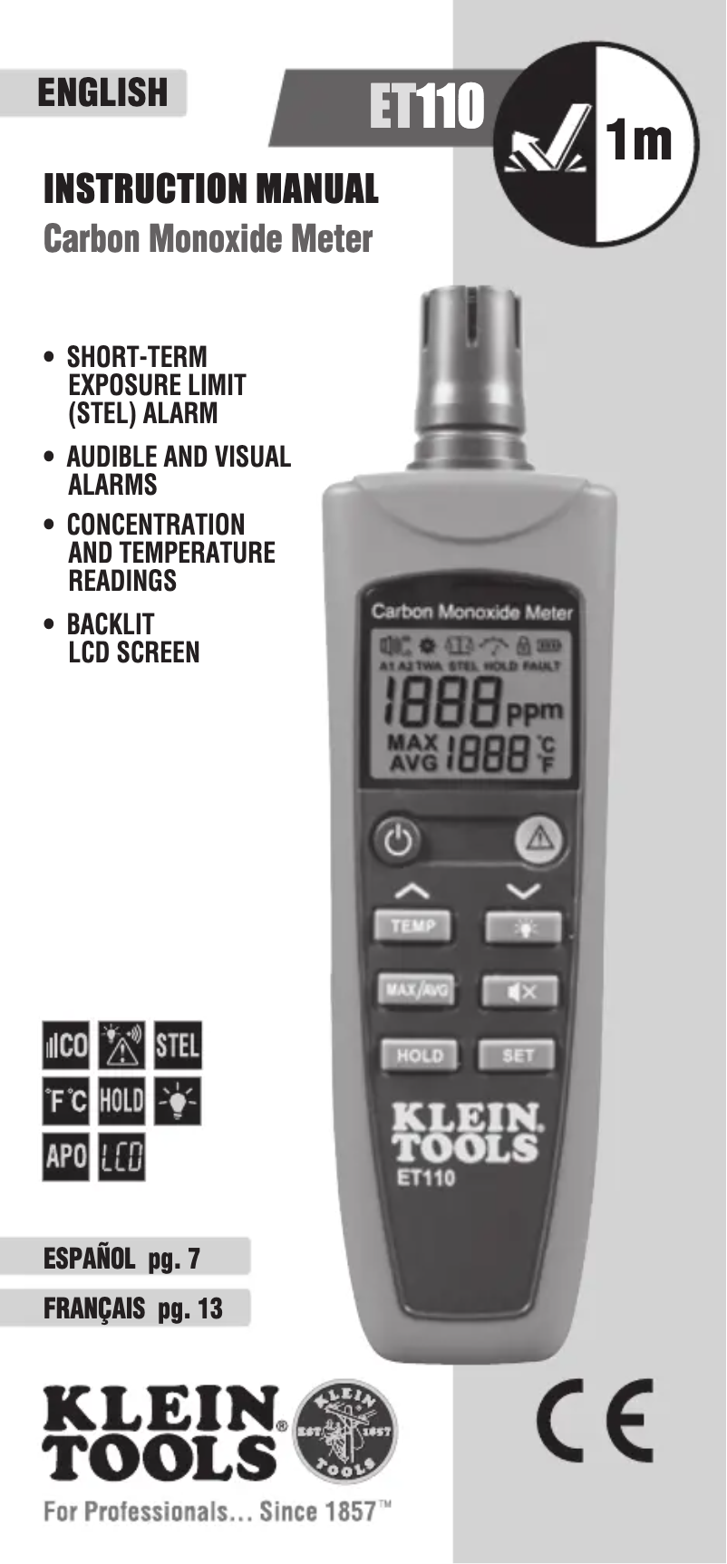 Page n°1 - Manuel utilisateur Klein Tools ET110