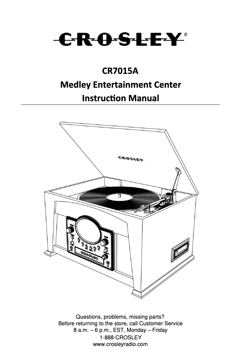 Page 1 de la notice Manuel utilisateur Crosley Medley CR7015A