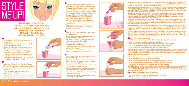 Page 1 de la notice Manuel utilisateur Style Me Up Lip Gloss