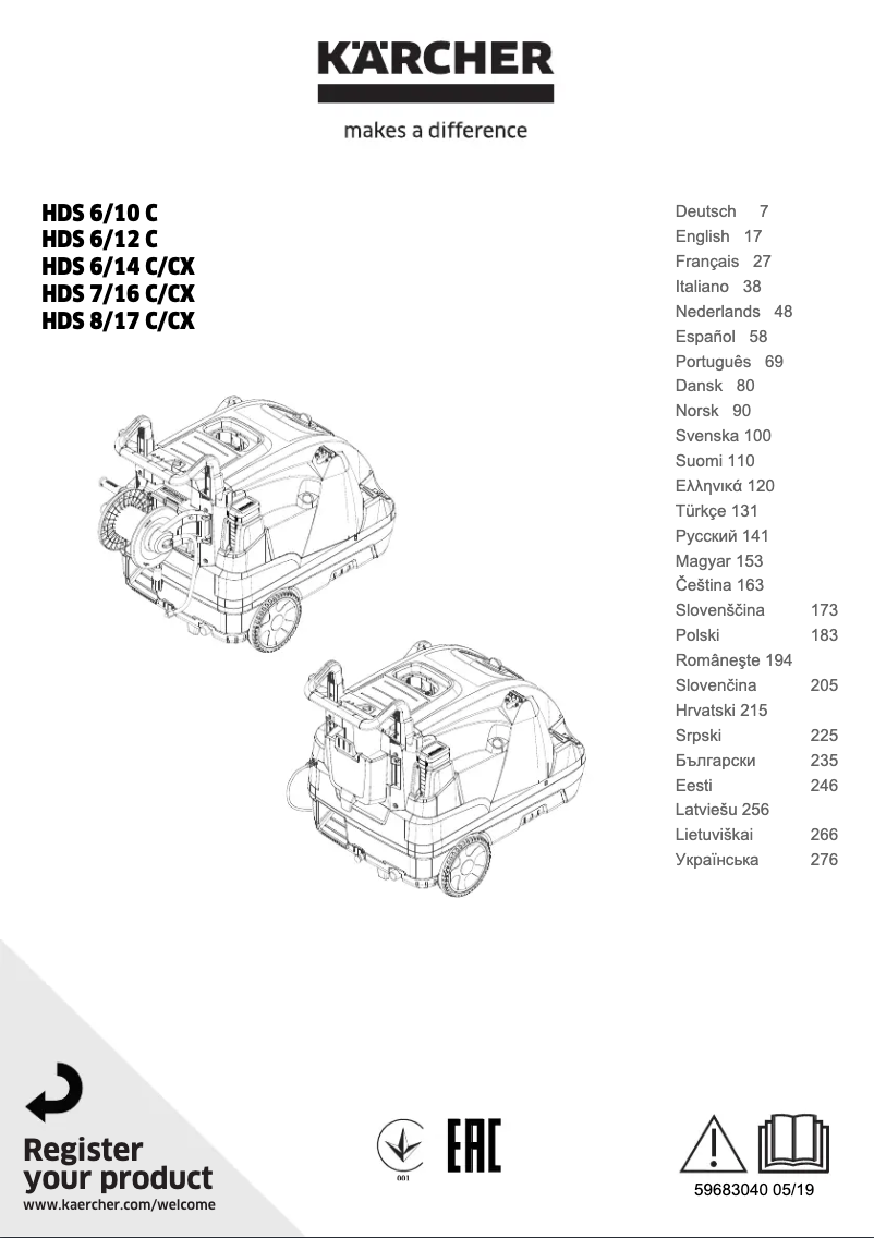 Página 1 del manual Manual de usuario Kärcher HDS 8/17 C