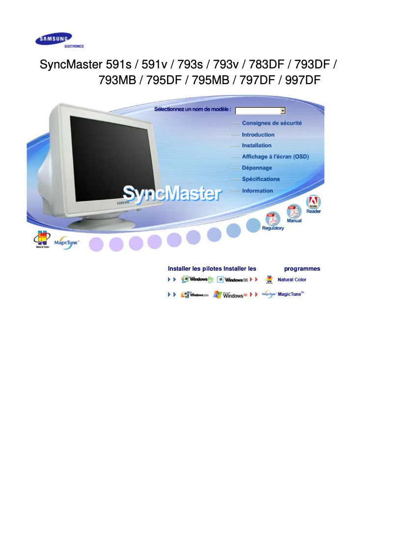 Image de la première page du manuel de l'appareil SyncMaster 591s