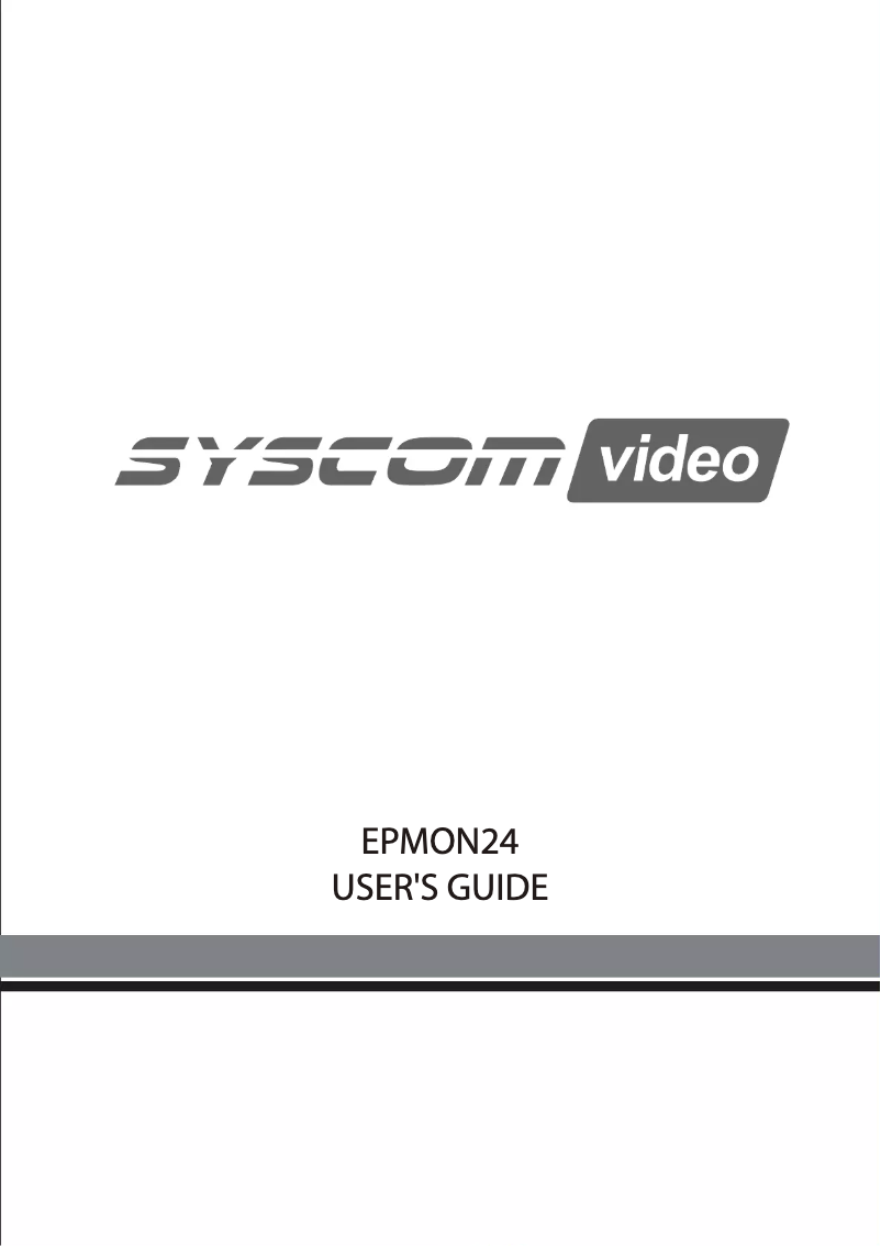 Page n°1 - Manuel utilisateur Syscom EPMON24