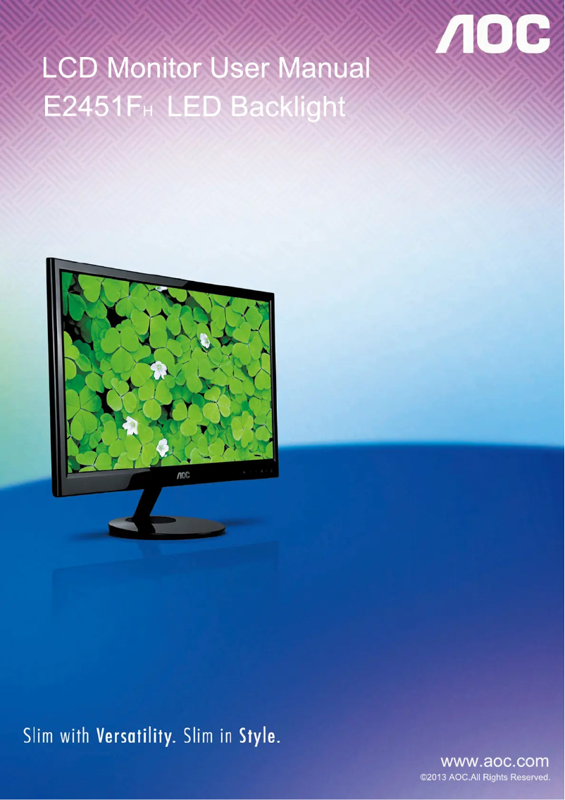 Page 1 de la notice Manuel utilisateur AOC E2451FH