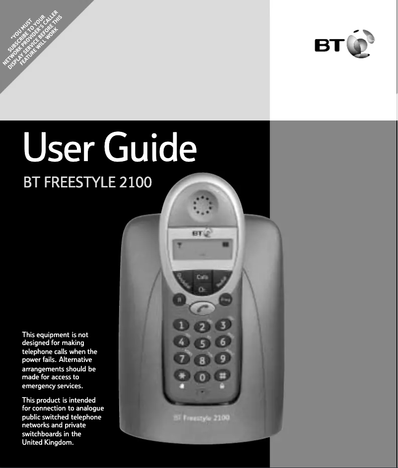 Página 1 del manual Manual de usuario BT Freestyle 2100