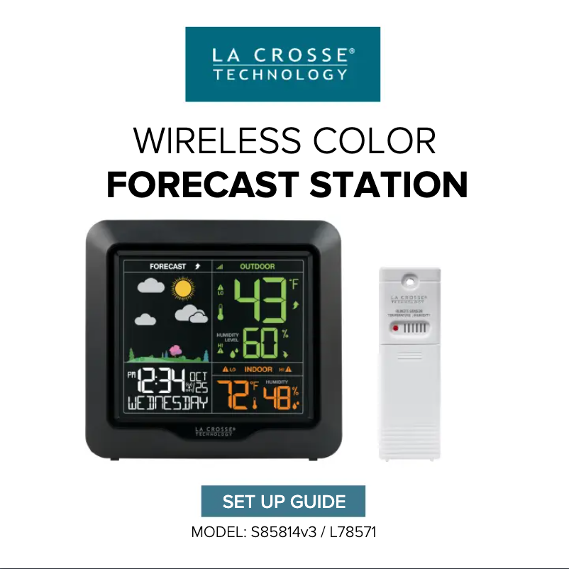 Page n°1 - Manuel utilisateur La Crosse Technology S85814V3