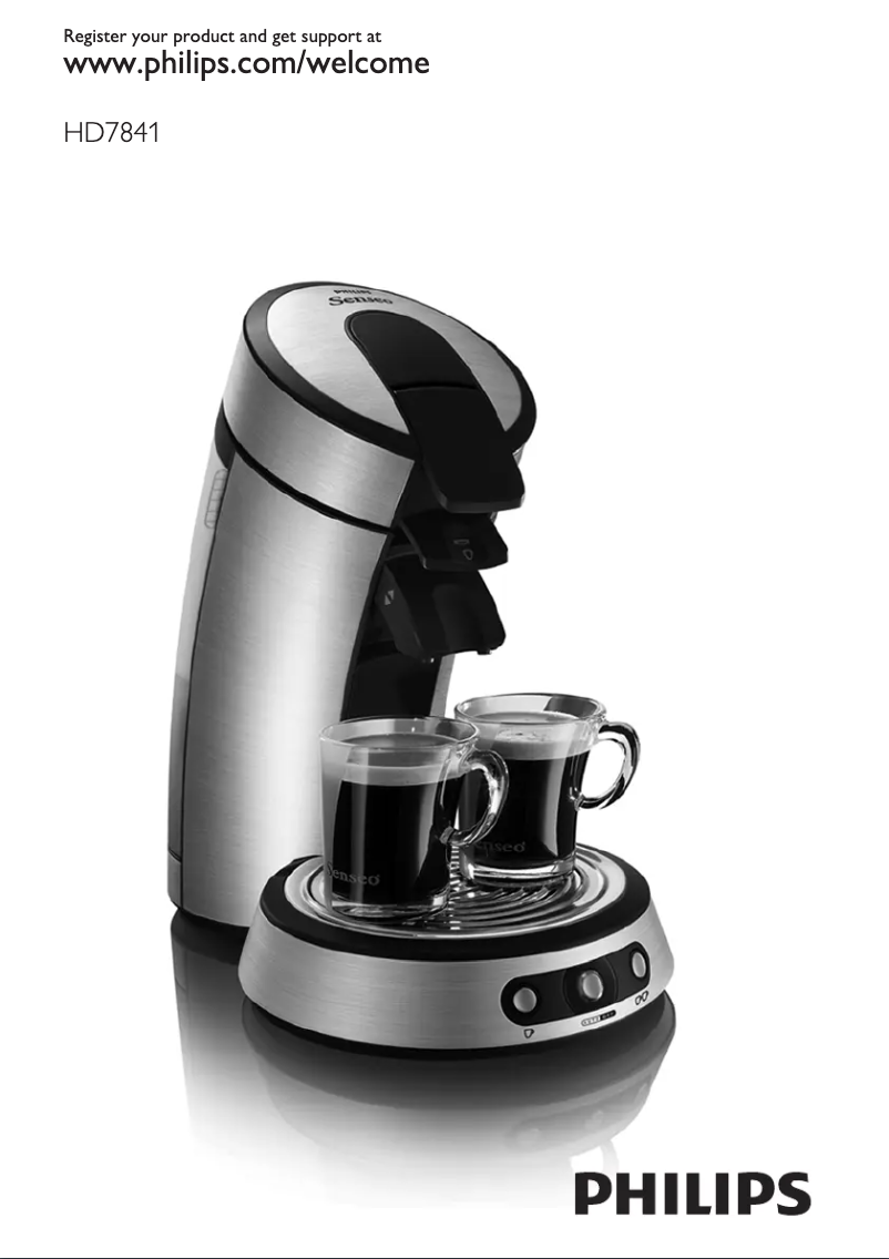Image de la première page du manuel de l'appareil Senseo HD7841