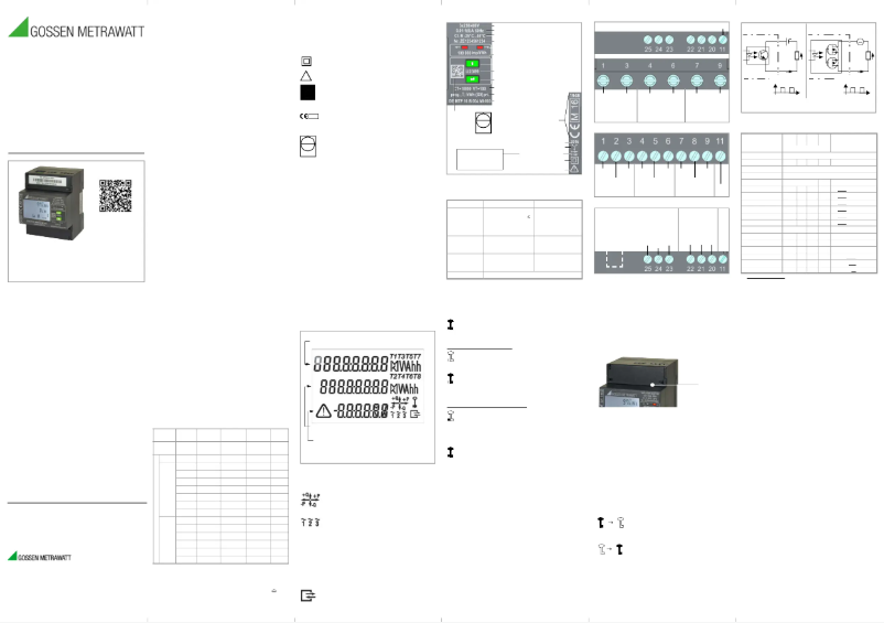 Page 1 de la notice Manuel utilisateur Gossen Metrawatt ENERGYMID EM2389