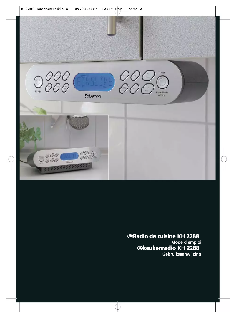Page n°1 - Manuel utilisateur E-bench KH 2288
