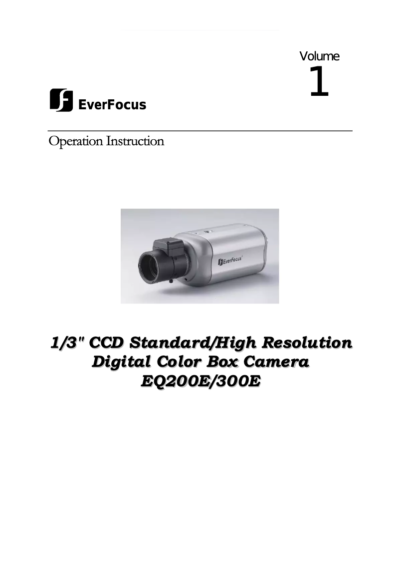 Page n°1 - Manuel utilisateur EverFocus EQ300E