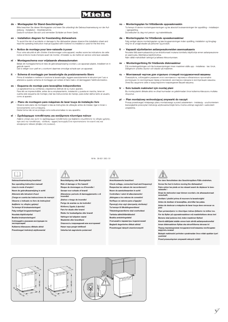 Page n°1 - Manuel utilisateur Miele G 4910 SC